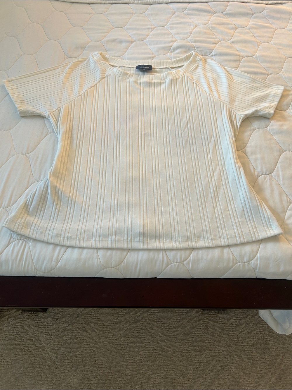 ModCloth Women’s Cream Short-Sleeve Ribbed Top